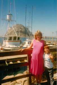 Me with Big-Brother-To-Be  Morro Bay, California 1988 (c) Sherri Matthews