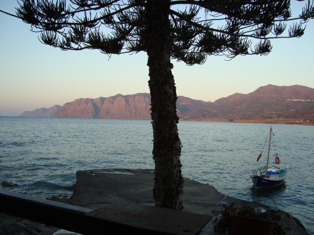 View of the Libyan Sea from a Taverna at Mochlos, Crete (c) Sherri Matthews 2015