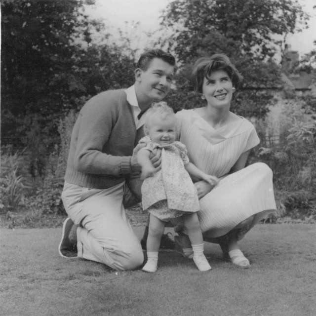 Me with Mum & Dad. Mum knitted Dad's jumper. It was orange. 1960s